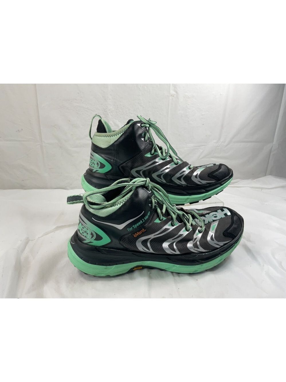 HOKA TOR SPEED 2 WP Size 9.5 athletic SHOES DARK SHADOW MINT GREEN - Picture 4 of 16